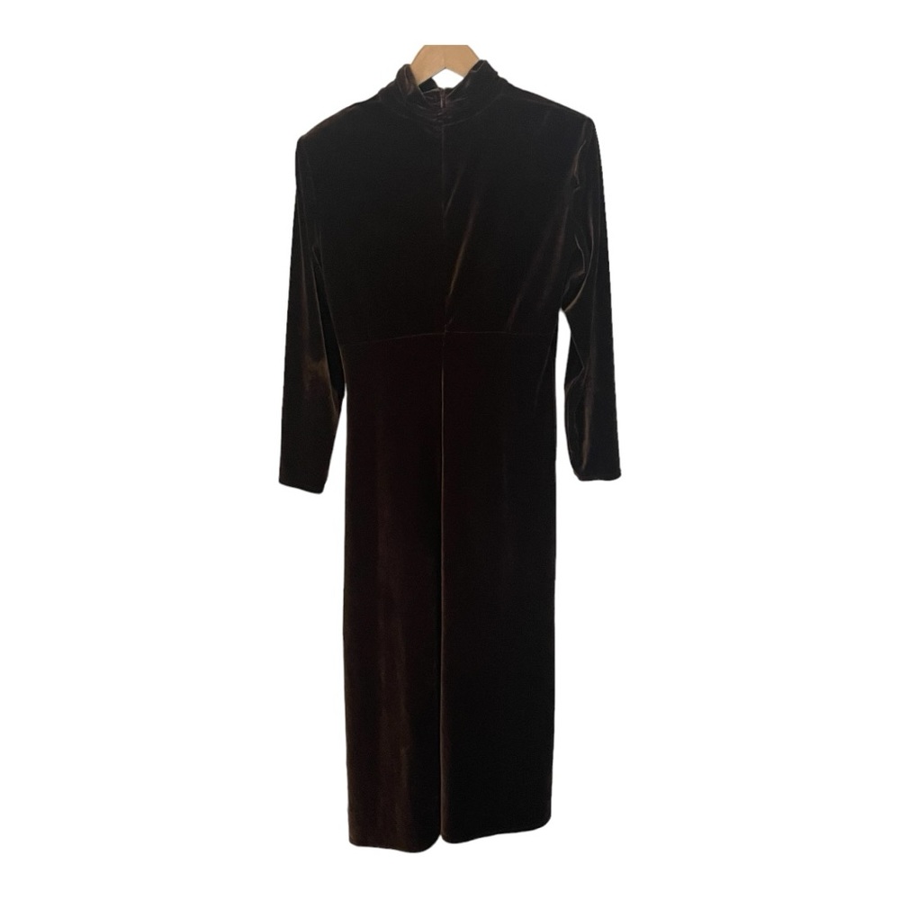 K.‎ C. Spencer Brown Velour Velvet Maxi Dress Size 10 Vintage 90’s